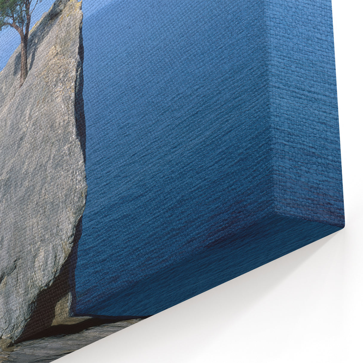 Lone Tree on Cliff - Scenic Coastal Rock Art, Nature-Inspired Decor