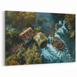 Aerial Watermill Canvas Print - Scenic Watermill Landscape Wall Art