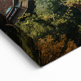 Aerial Watermill Canvas Print - Scenic Watermill Landscape Wall Art