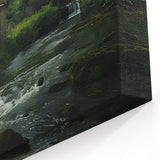 Historic Watermill Canvas Print - Tranquil Green Landscape Wall Art