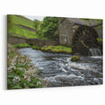 Charming Watermill Canvas Print - Lush Green Landscape Wall Art