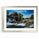 Rustic Watermill Canvas Print - Majestic River Landscape Wall Art