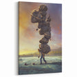 Burden of Stones - Surreal Rock Art, Thought-Provoking Wall Decor