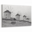 Black and White Windmill Art - Elegant Windmill Canvas Print Decor