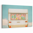 Colorful Retro Camper Curtain - Vibrant Floral Caravan Wall Art Print