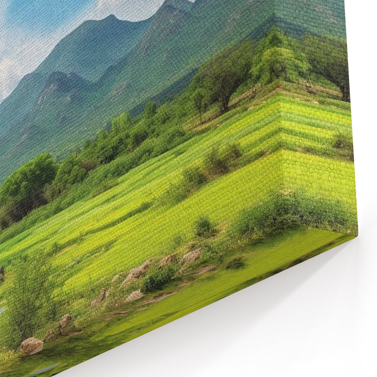 Rustic Windmill Wall Art - Mountain Landscape Canvas Print Decor