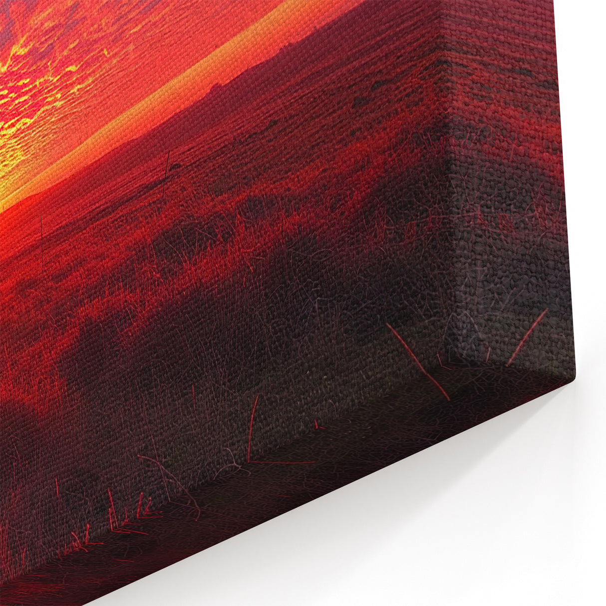 Fiery Sunset Windmill Art - Vibrant Windmill Canvas Print Decor