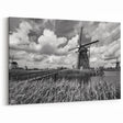 Classic Windmill Black and White Art - Monochrome Windmill Canvas Print