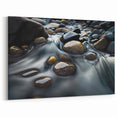 Flowing Water Over Stones - Serene River Rock Art, Nature-Inspired Decor