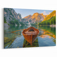 Majestic Rowboat on Mountain Lake - Scenic Coastal Wall Art Print