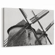 Rustic Windmill Wall Art - Black and White Windmill Framed Canvas Print