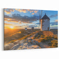Sunset Windmill Wall Art - Vibrant Windmill Canvas Print for Home Decor