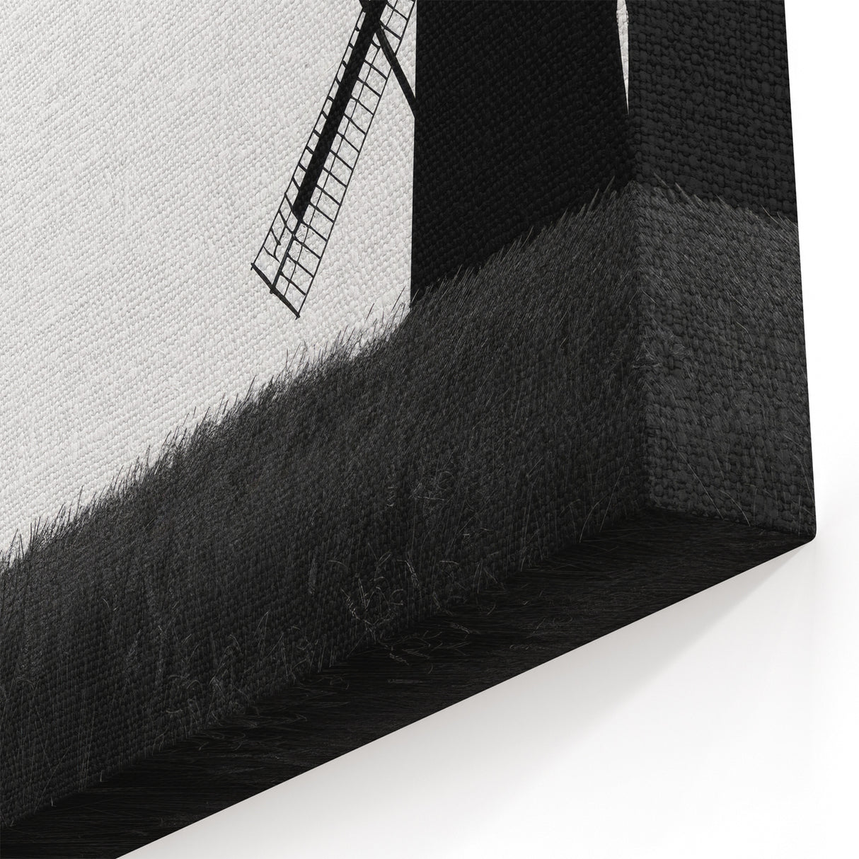 Minimalist Windmill Wall Art - Black and White Windmill Silhouette Print