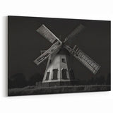 Moody Windmill Wall Art - Dark and Dramatic Windmill Canvas Print