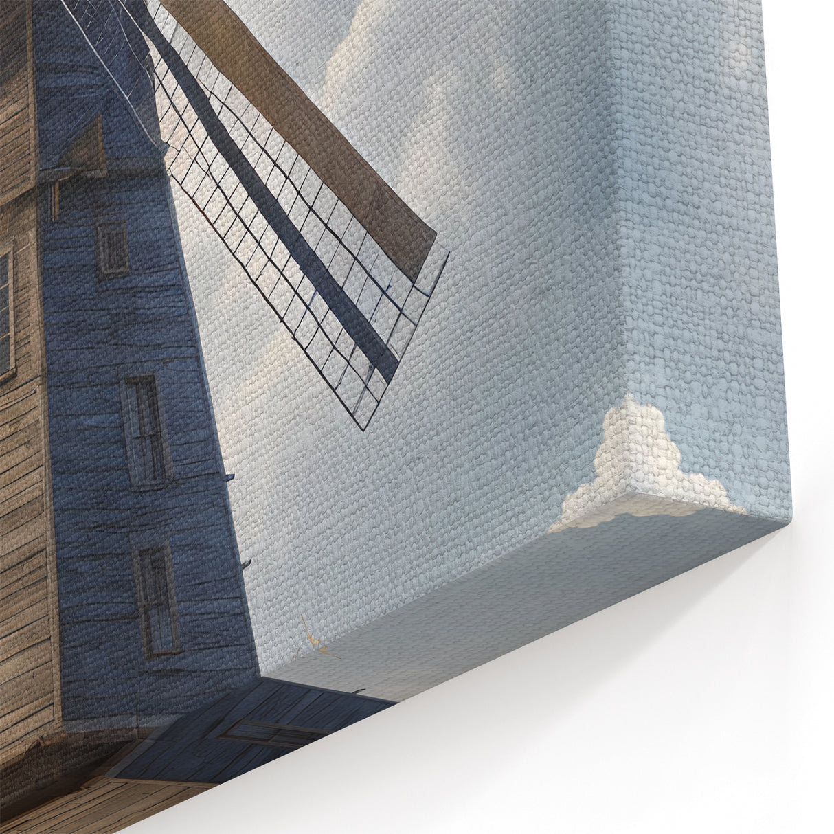 Serene Windmill Wall Art - Rustic Wooden Windmill Canvas Print for Home