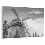 Classic Windmill Wall Art - Black and White Windmill Photography Print