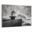 Majestic Windmill Wall Art - Stunning Black & White Canvas Print