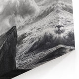 Majestic Windmill Wall Art - Stunning Black & White Canvas Print