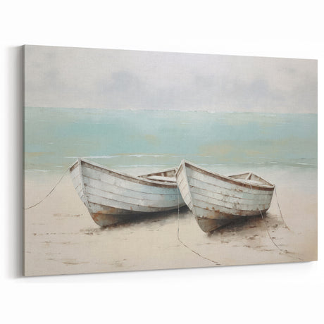 Vintage Coastal Rowboat Art - Serene Nautical Decor for Tranquil Homes