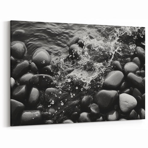 Black and White Rock Art - Elegant Scenic Photography Wall Print