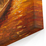Fiery Sunset Rowboat Art - Vibrant Nautical Decor for Bold Spaces