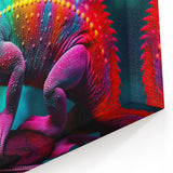 Rainbow Chameleon Wall Art - Vibrant Reptile Canvas Print