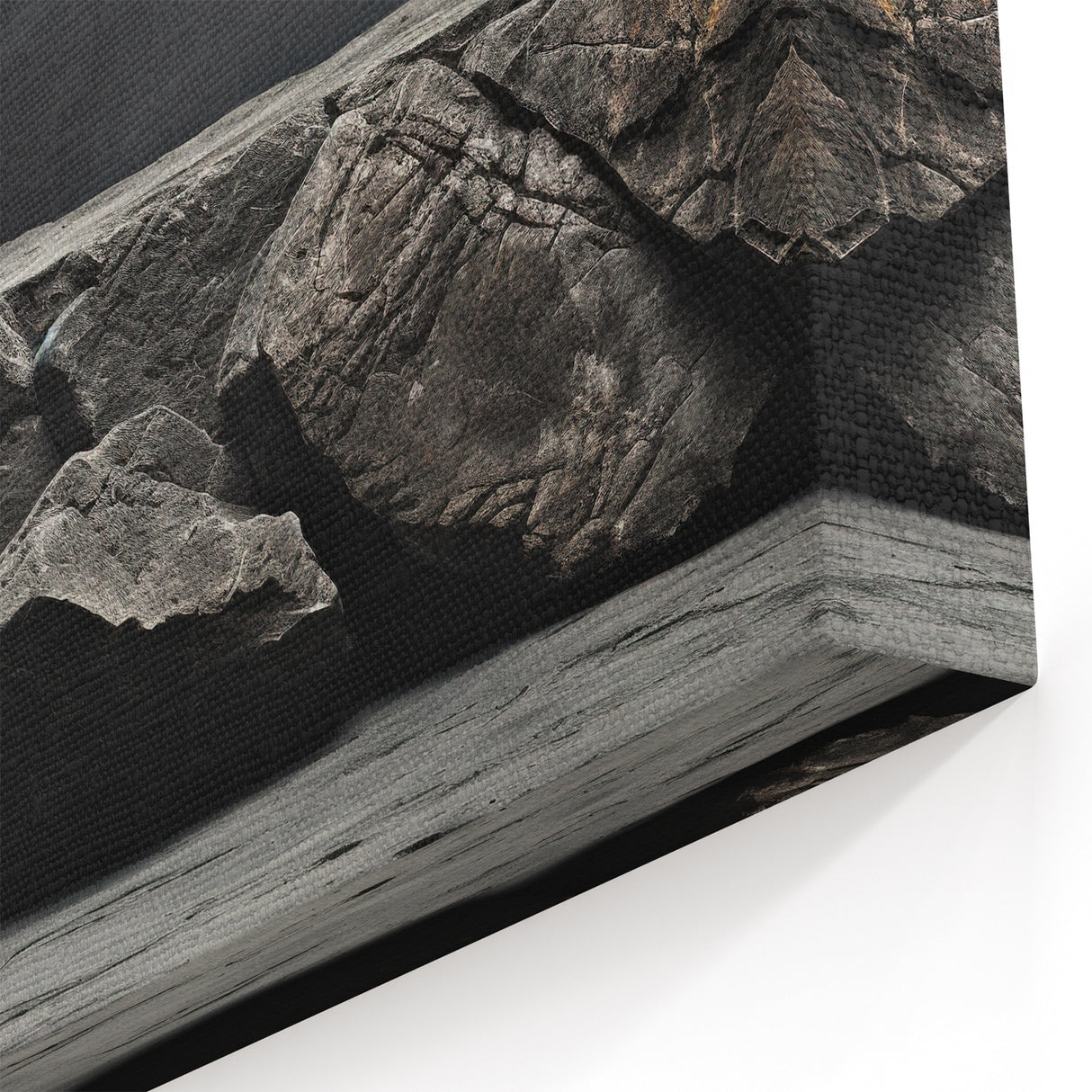 Minimalist Rock Wall Art - Dark Gray Landscape Rock Prints for Modern Decor