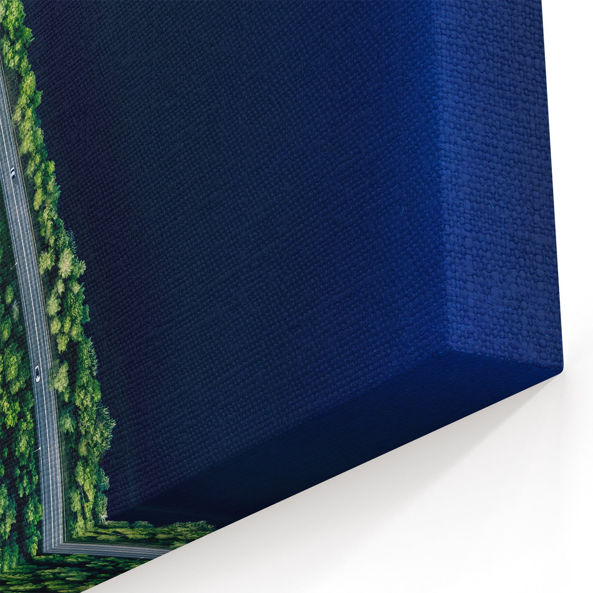 Scenic Forest Road Aerial Art - Serene Nature Drive Canvas - Green Decor
