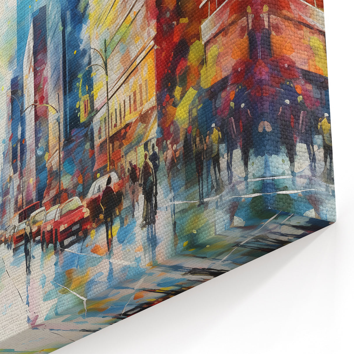 Vibrant Urban Cityscape - Colorful Abstract Street Scene Wall Art