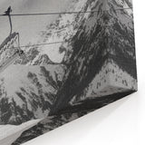 Service Vehicles Wall Art - Empty Ski Lift in Snowy Mountains Print