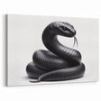 Intimidating Black Snake Wall Art - Serpent Canvas Print for Bold Decor