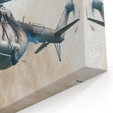 Military Helicopter in Flight Wall Art - Bold Aviation Canvas Print