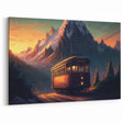 Mountain Sunset Tram Wall Art - Scenic Service Vehicle Print
