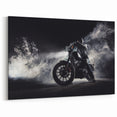 Dark and Dramatic Motorcycle Wall Art - Night Rider Canvas Print