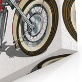Custom Motorcycle Artwork - Retro Red Bike Illustration Canvas Print