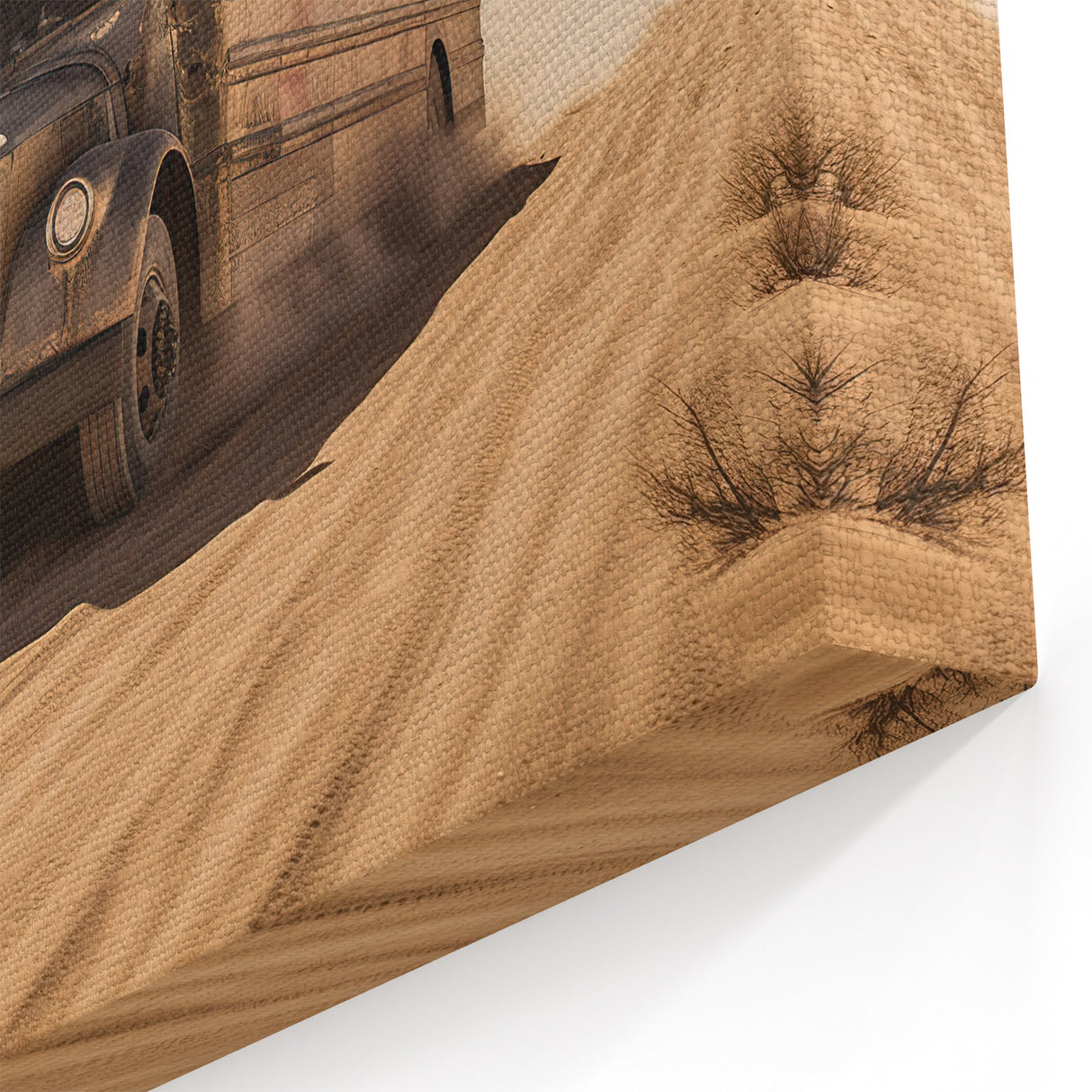 Dusty Desert Bus Wall Art - Vintage Service Vehicle Print