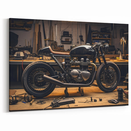 Vintage Motorcycle Art - Custom Cafe Racer Garage Wall Print