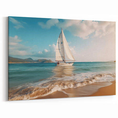 Ocean Sailing Serenity - Nautical Canvas Art | Sailboat Wall Art Print