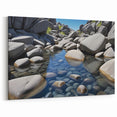 Smooth Rocks in Crystal Clear Water – Natural Rock Landscape Wall Art
