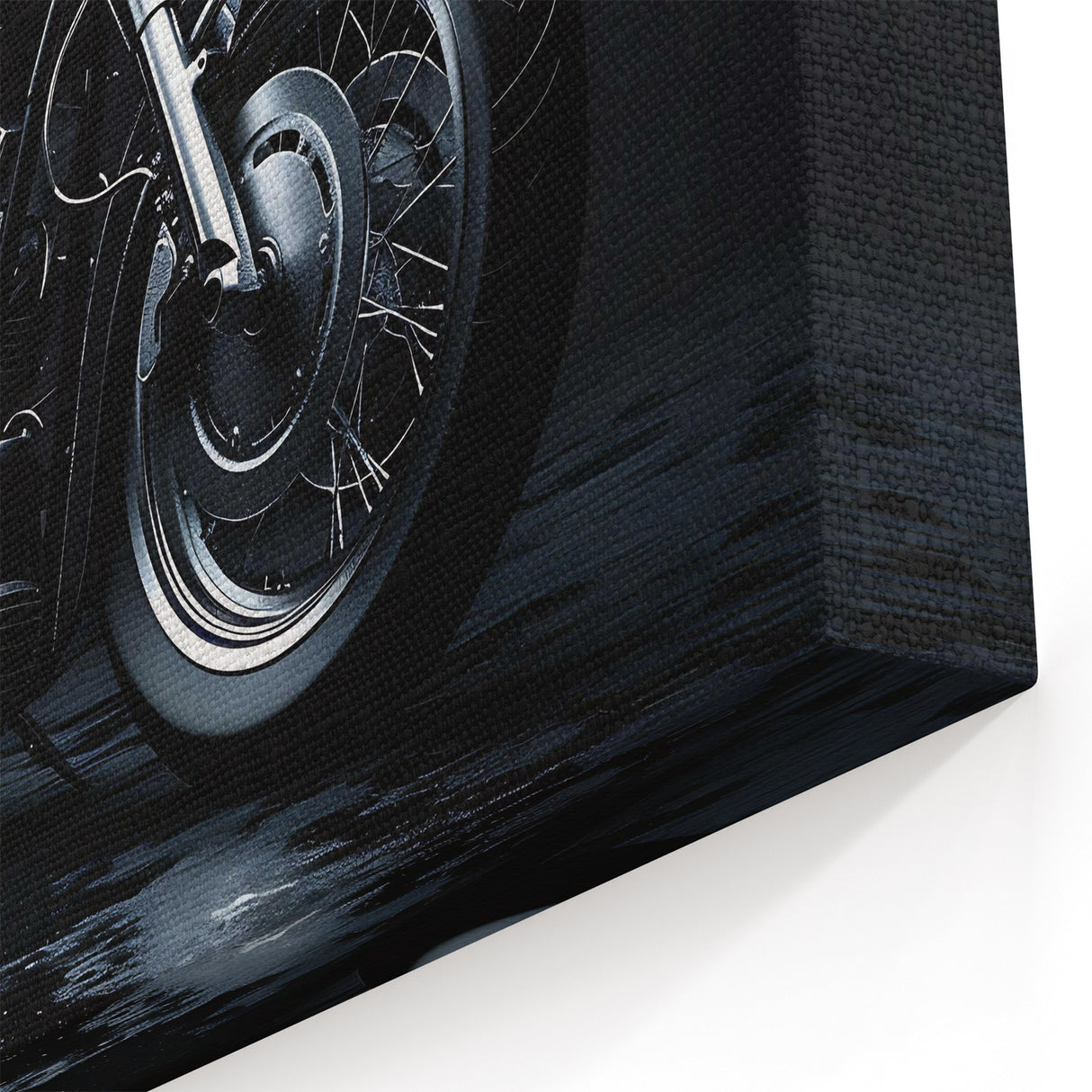 Modern Motorcycle Prints - Sleek Black Bike Chrome Wall Art