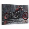 Custom Motorcycle Artwork - Red and Black Chopper Wall Art Print