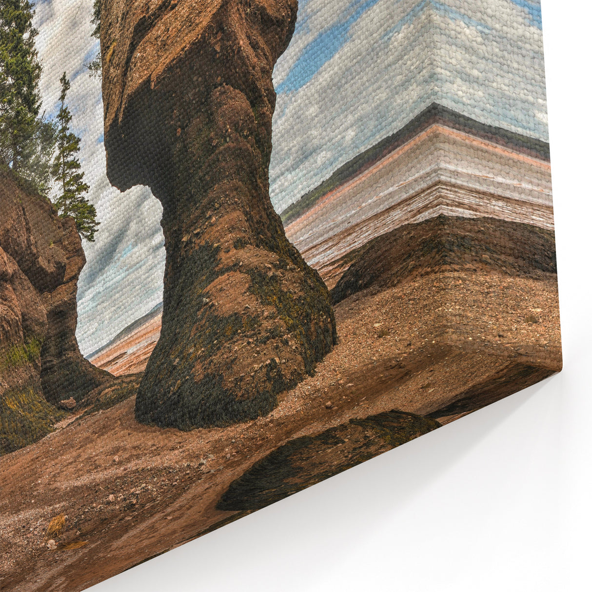 Unique Rock Formation with Trees – Majestic Nature Rock Wall Art