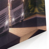 Powerful Trio of Trucks Wall Art - Modern Fleet on the Highway Print