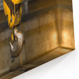 Industrial Crane Hook Wall Art - Heavy Equipment Close-Up Canvas Print