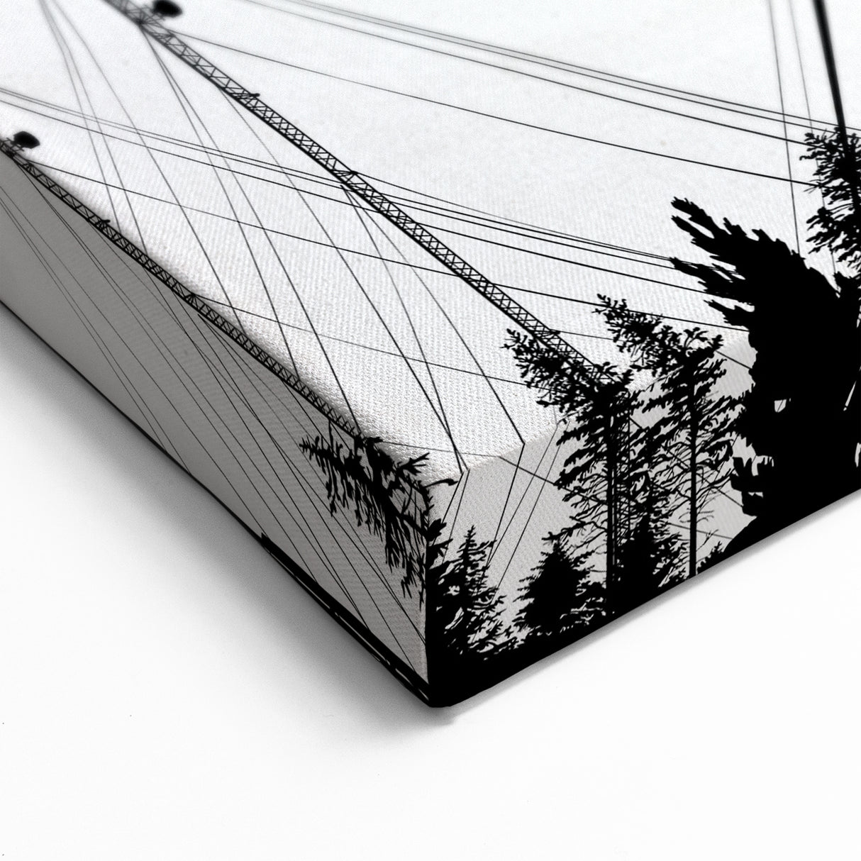 Monochrome Construction Cranes Art - Industrial Silhouette Canvas Print