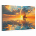 Sunset Serenity - Nautical Canvas Art | Tranquil Sailboat Print
