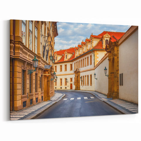 Charming Country Road Wall Art - Scenic Pathway in European Village