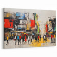 Vibrant Urban Street Wall Art - Colorful Cityscape with Abstract Style