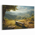 Serene Mountain Valley Wall Art - Peaceful Landscape Canvas Print