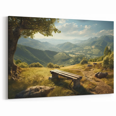 Serene Mountain Valley Wall Art - Peaceful Landscape Canvas Print
